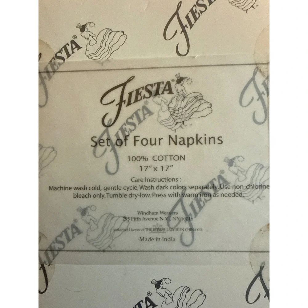 Fiesta Set of 4 Reversible Placemats & Set of 4 Matching Napkins NOS‎ Cobalt